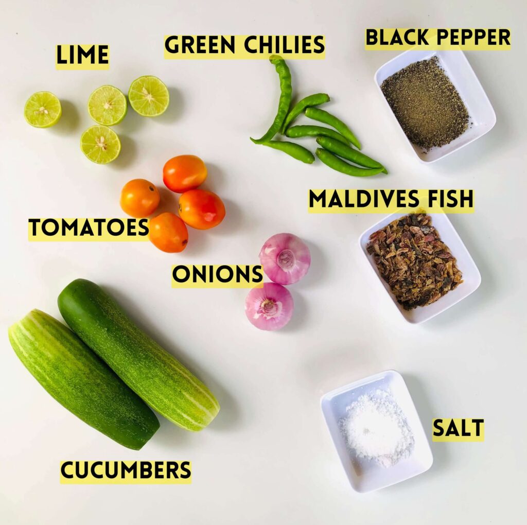 ingredients of low calorie cucumber salad